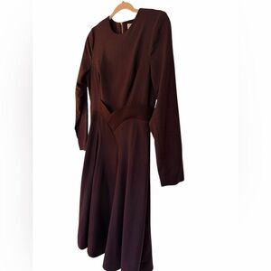 The Fold London Long Sleeve Brown Dress NwoT